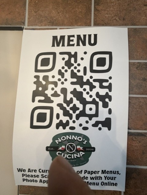 QR code to order online at Nonno's Cucina